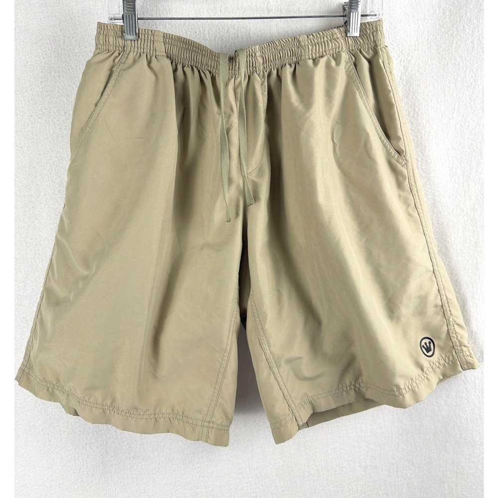 Canari San Diego Mens L Padded Lined Cycling Shorts Khaki Tan Pockets 10" Inseam